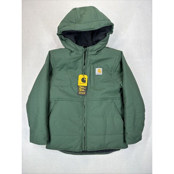 Carhartt Boys’ Montana Insulated Hooded Jacket Green NWT Size XL 18/20 MSRP $115 - Picture 3 of 6